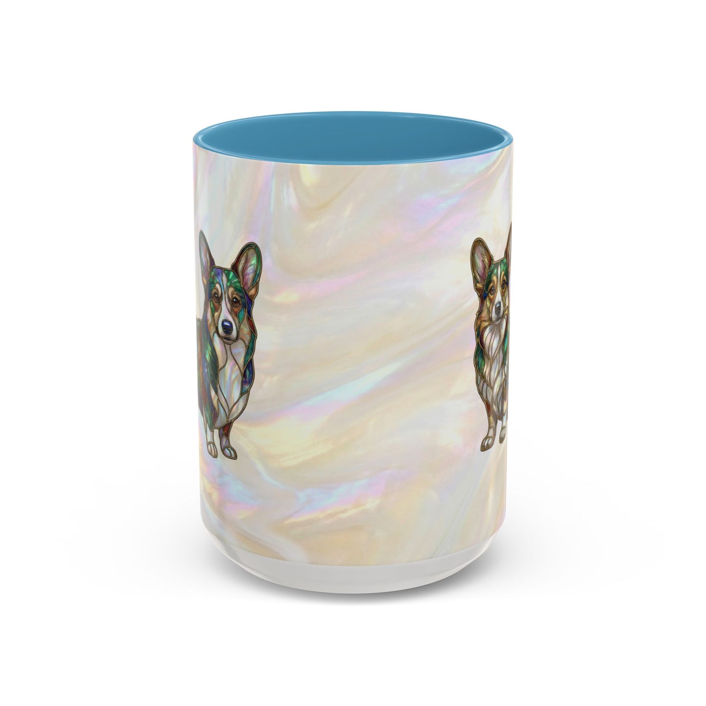 Corgi Accent Coffee Mug -Stained Glass Style (11/15oz) - 14627