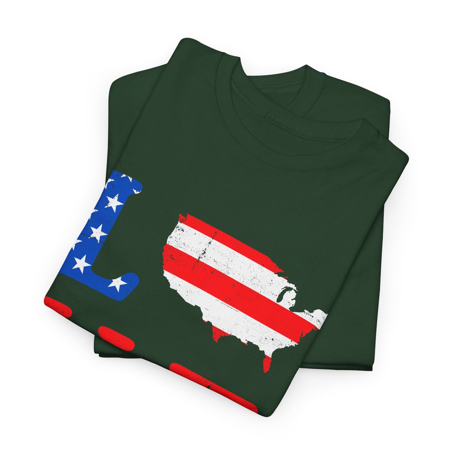 Patriotic Love Tee | Unisex Heavy Cotton T-Shirt, USA Love Shirt, 4th of July Gift, Casual Wear, Independence Day Apparel - 13696