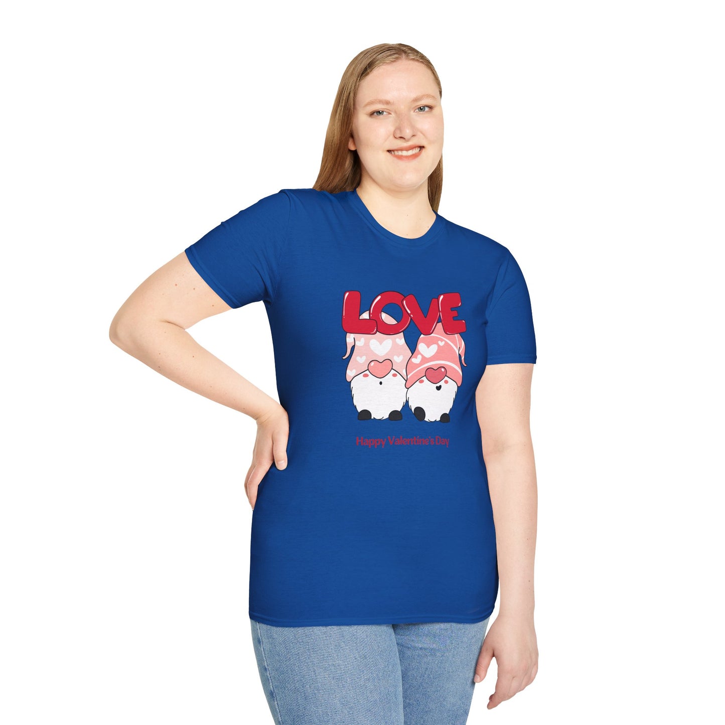 Gnomes, Love, Happy Valentine's Day - Unisex Softstyle T-Shirt - 11444