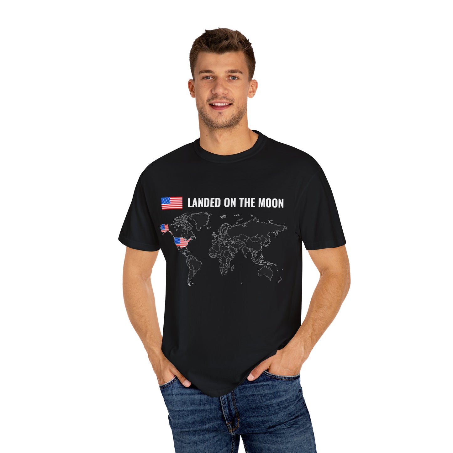 USA, Moon Landing Unisex T-Shirt | Vintage Space Vibe, July 4th - 13735