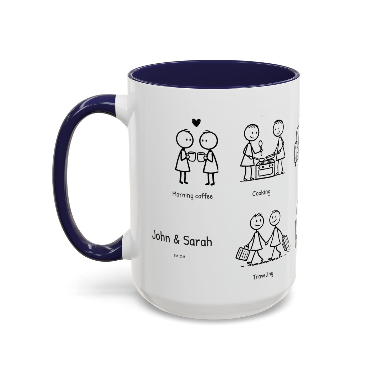 Our Favorite Things to Do Valentine’s Mug – Cozy Couples Illustrated Accent Coffee Mug - 14705