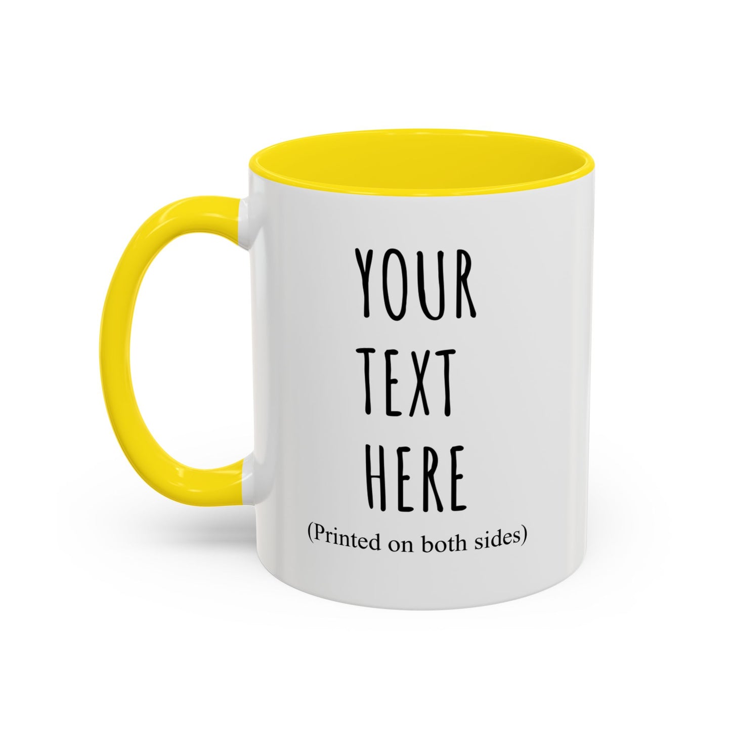Personalized Accent Coffee Mug – Custom Text Printed Both Sides (11oz & 15oz) - 14676