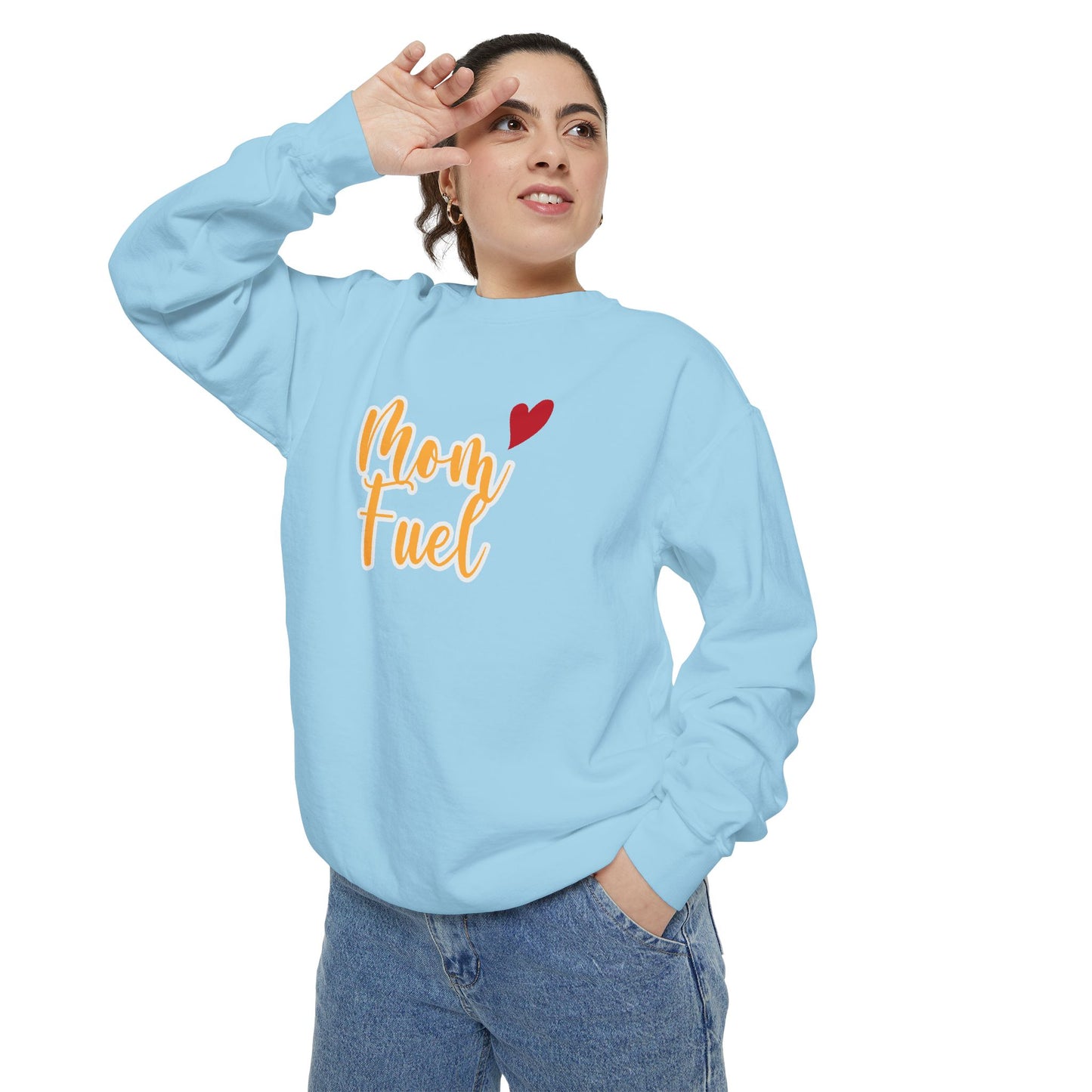 Mom Fuel Sweatshirt - Cozy Unisex Garment-Dyed Top for Moms - 11834
