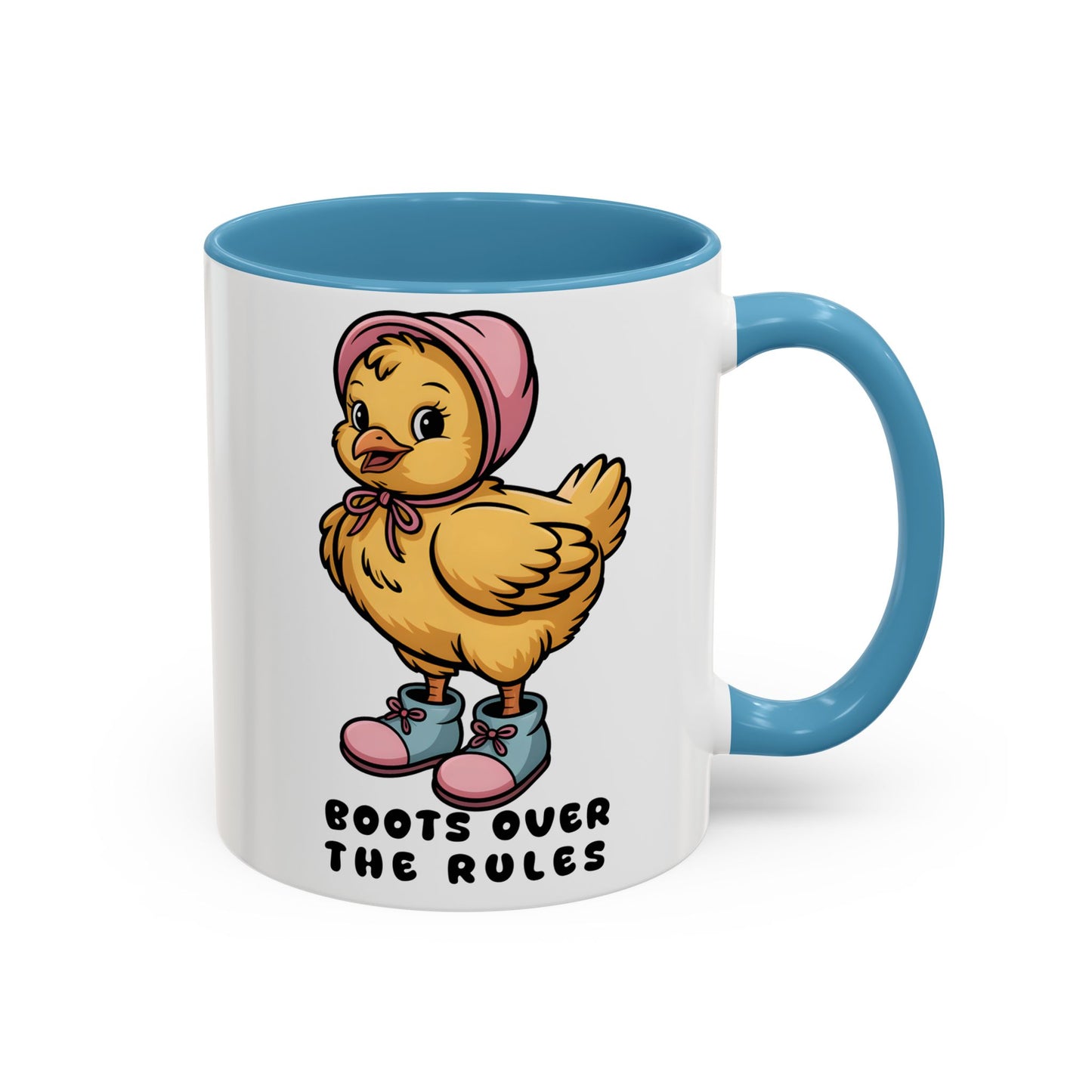 Boots Over The Rules Chick Mug – Cute Chicken Coffee Mug Funny Gift 11/15oz - 14862
