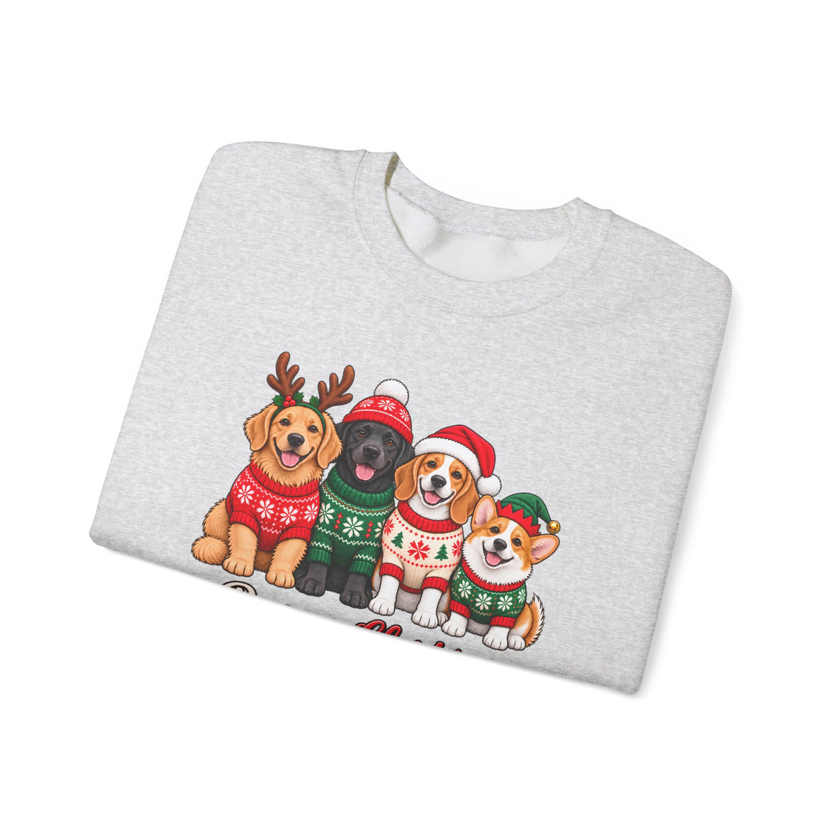 Pawsome Christmas Sweatshirt,  Cute Festive Dogs Crewneck - 14558