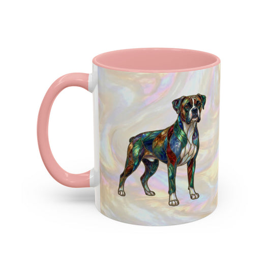 Boxer Accent Coffee Mug -Stained Glass Style (11/15oz) - 14621