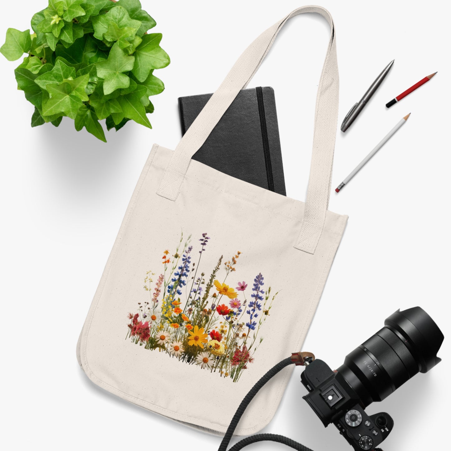 Wildflowers - Organic Canvas Tote Bag - 10444