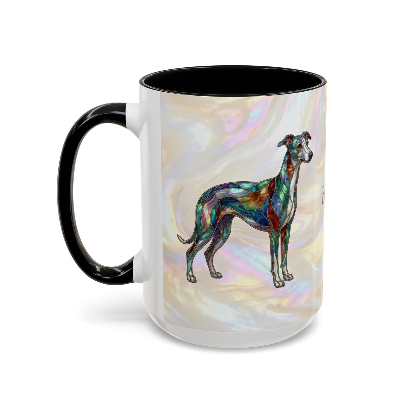 Whippet Accent Coffee Mug – Stained Glass Design 11/15oz - 14652