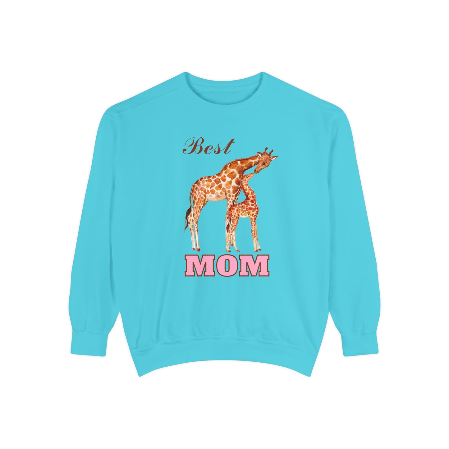 Best Mom Giraffe Design Unisex Garment-Dyed Sweatshirt - 11892