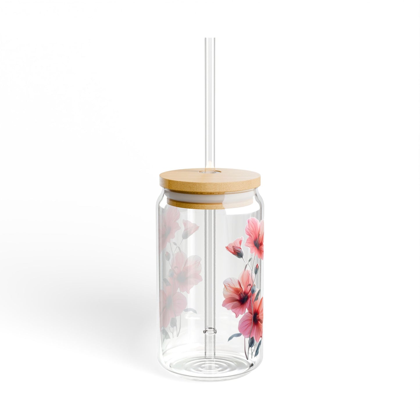 Pretty in pink petals,  Customizable - Sipper Glass, 16oz