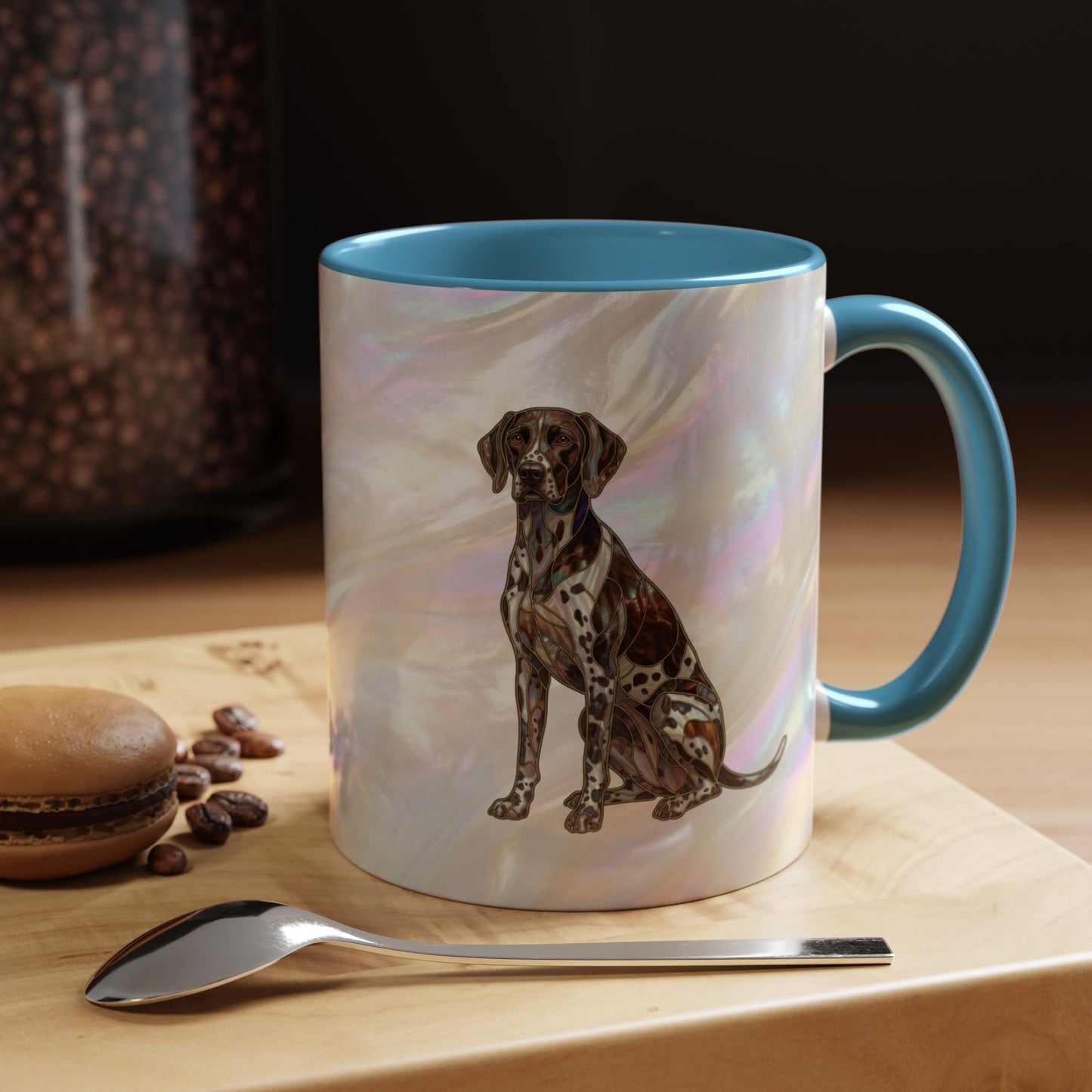 German Shorthaired Pointer Accent Coffee Mug — Stained Glass Design (11/15oz) - 14634