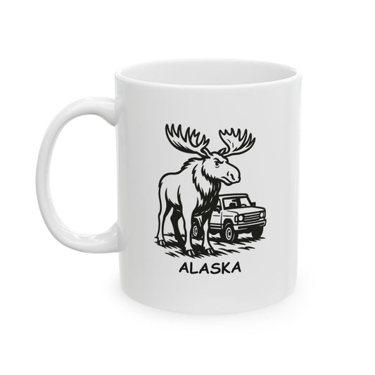 "Alaska: Where the moose are bigger than your truck." Ceramic Mug, 11/15oz - 12975