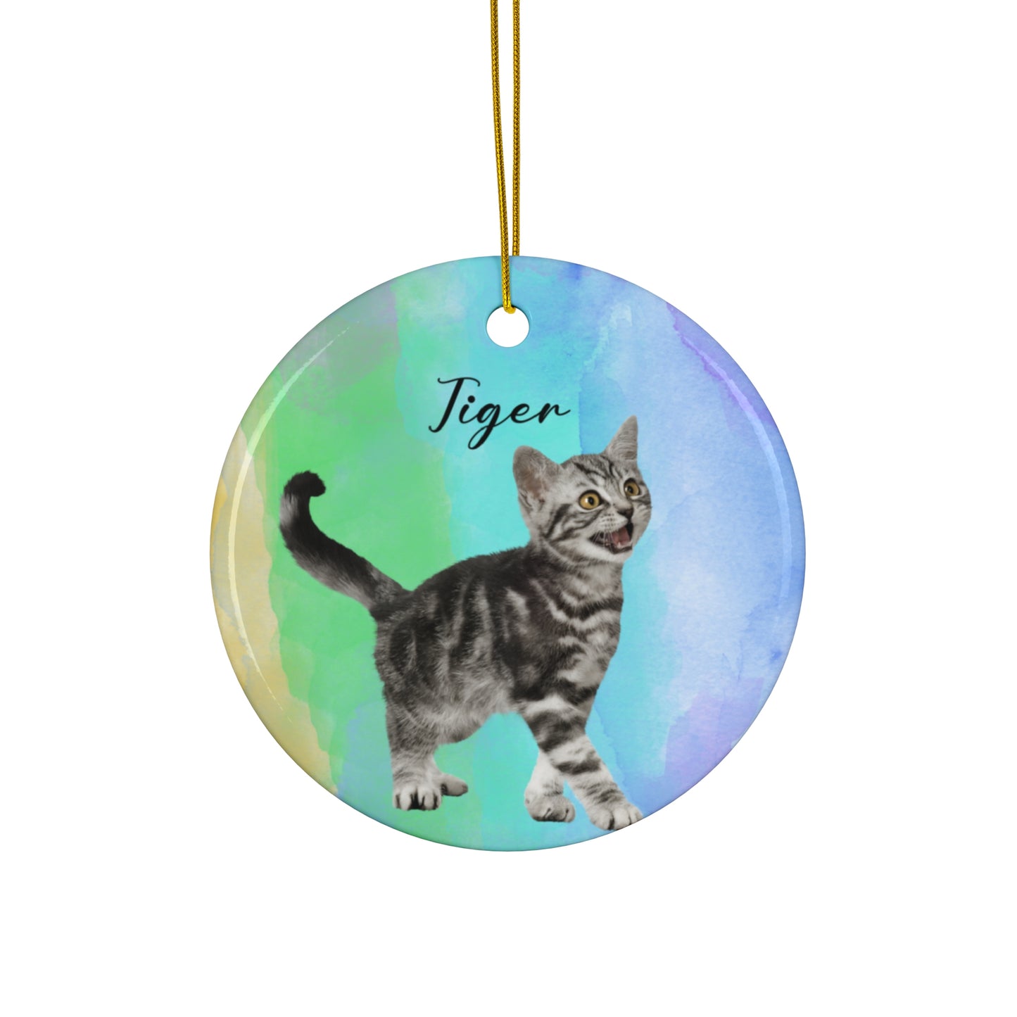 Your Cat, Customizable - Ceramic Ornament, 4 Shapes - 10038