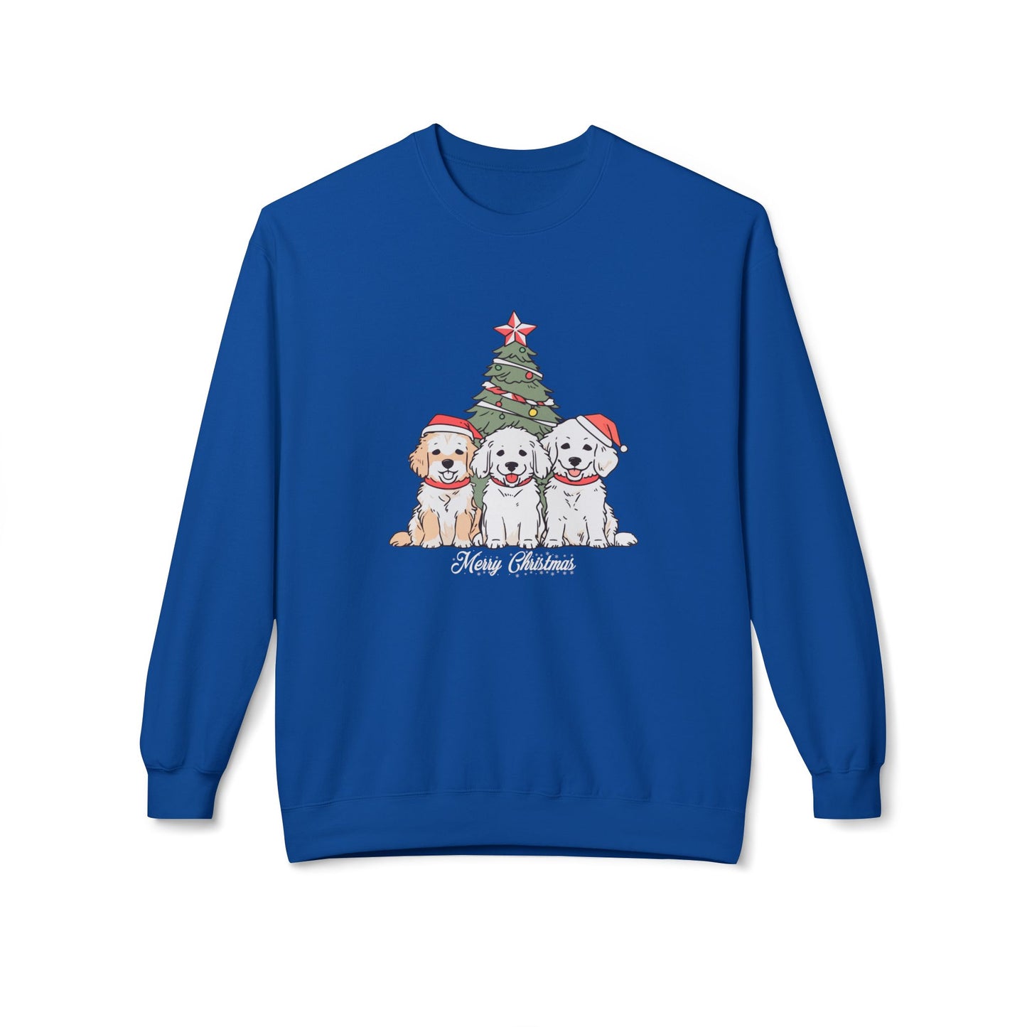 Merry Christmas, Puppies - Unisex Midweight Softstyle Fleece Crewneck Sweatshirt - 10264