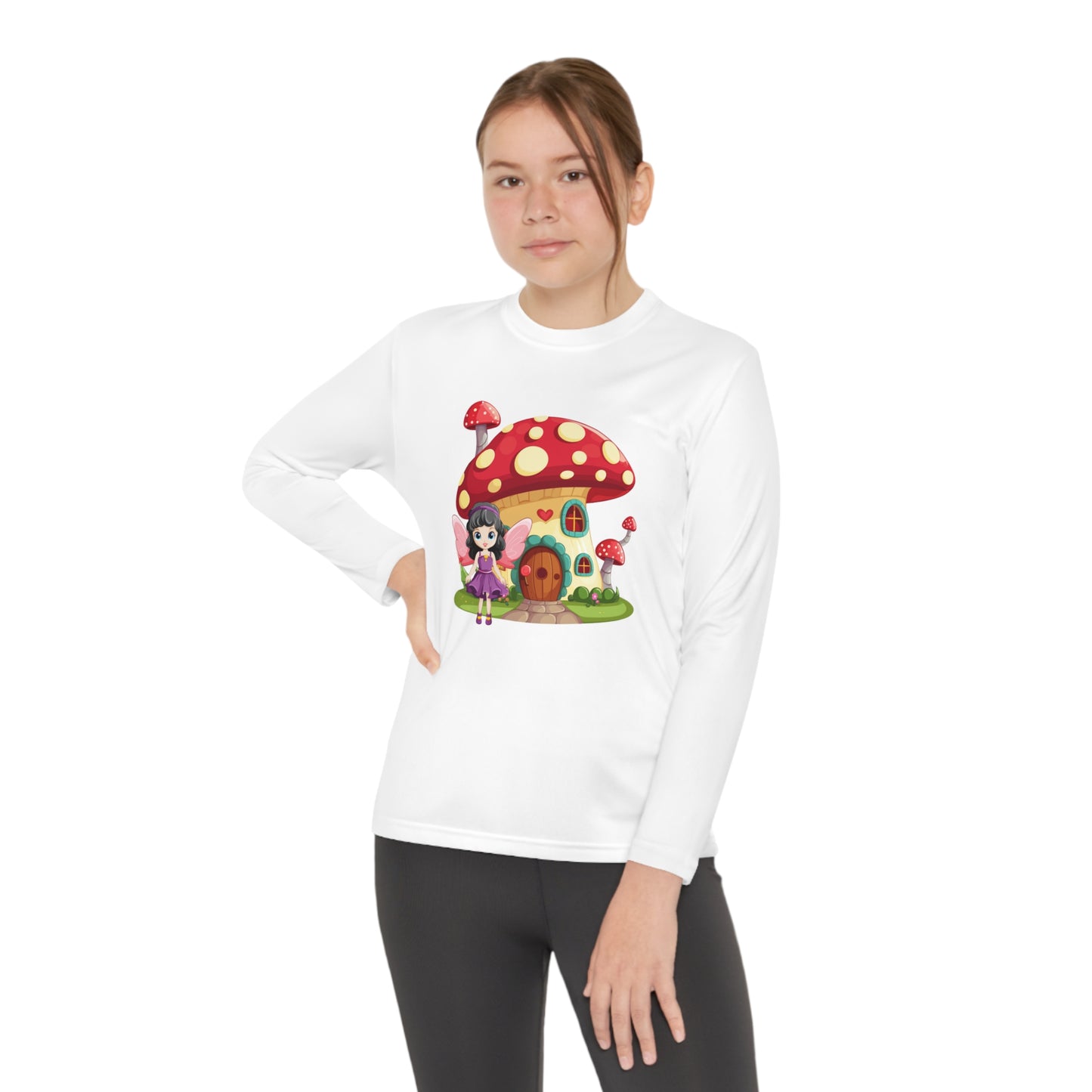 Fairy Mushroom House  - Youth Long Sleeve Competitor Tee