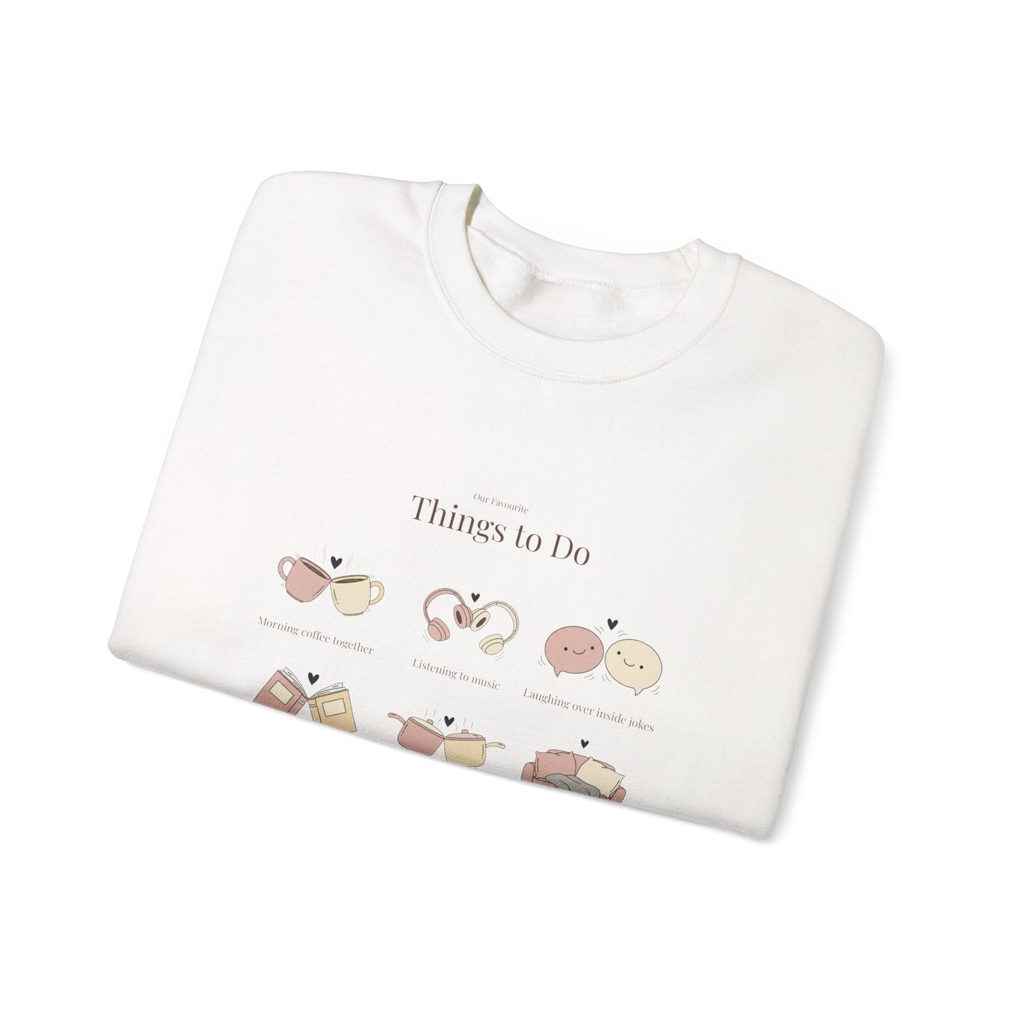 Our Favourite Things to Do Together – Personalised Illustration Crewneck Sweatshirt | Valentine’s Gift - 14726