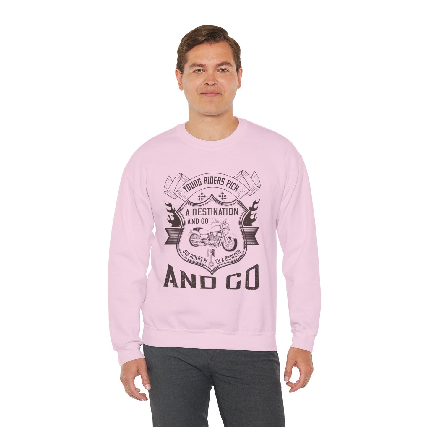 Young Riders Pick a Destination and Go, Old Riders Pick a Dissection and Go - Unisex Heavy Blend™ Crewneck Sweatshirt