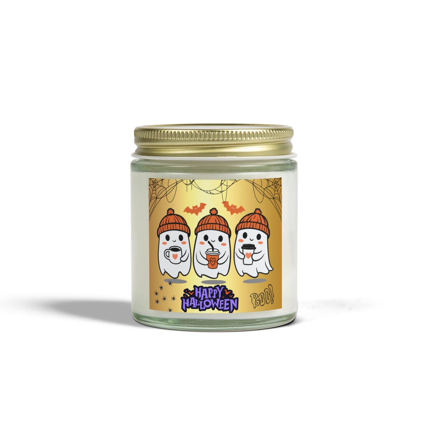 Cute Halloween Ghosts - Scented Candles, Coconut Apricot Wax (4oz, 9oz)