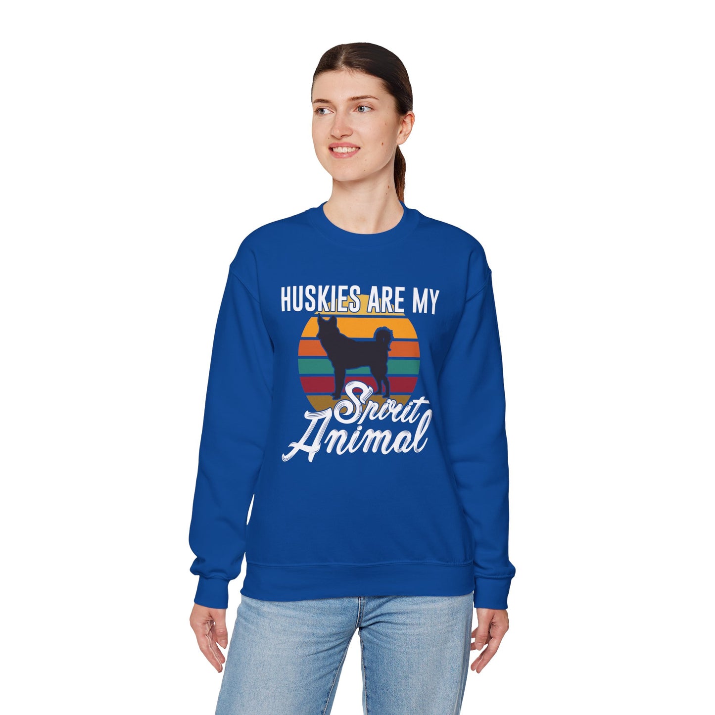 Huskies Are My Spirit Animal - Unisex Heavy Blend™ Crewneck Sweatshirt