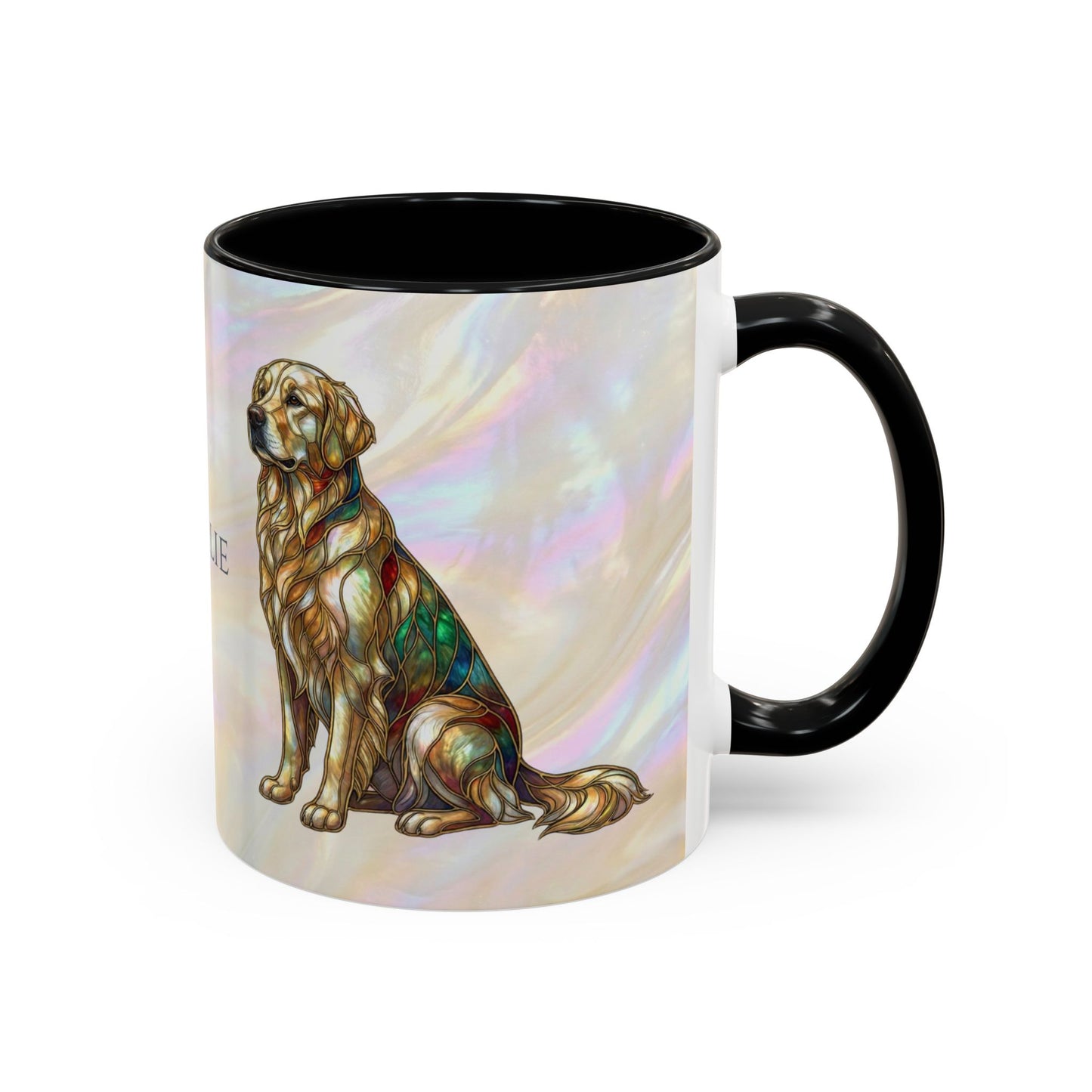 Personalized Golden Retriever Coffee Mug - Stained Glass Design 11/15oz - 14534