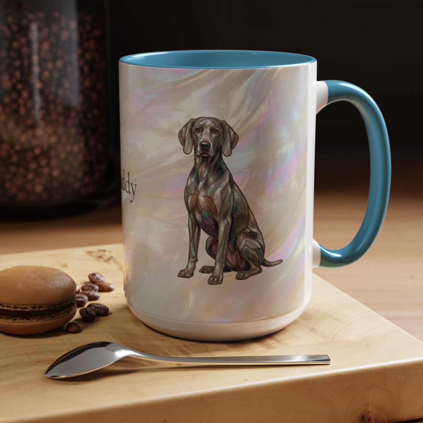 Weimaraner Accent Coffee Mug – Stained Glass Design 11/15oz - 14649