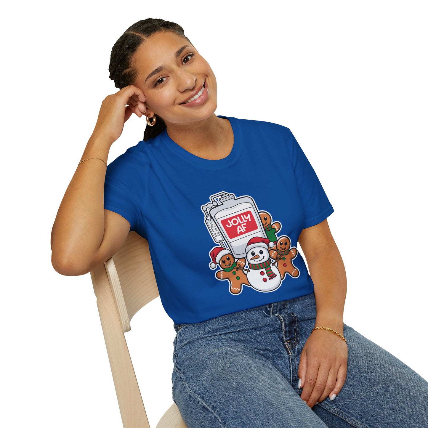 Christmas, Nurse, jolly AF - Unisex Softstyle T-Shirt - 10353