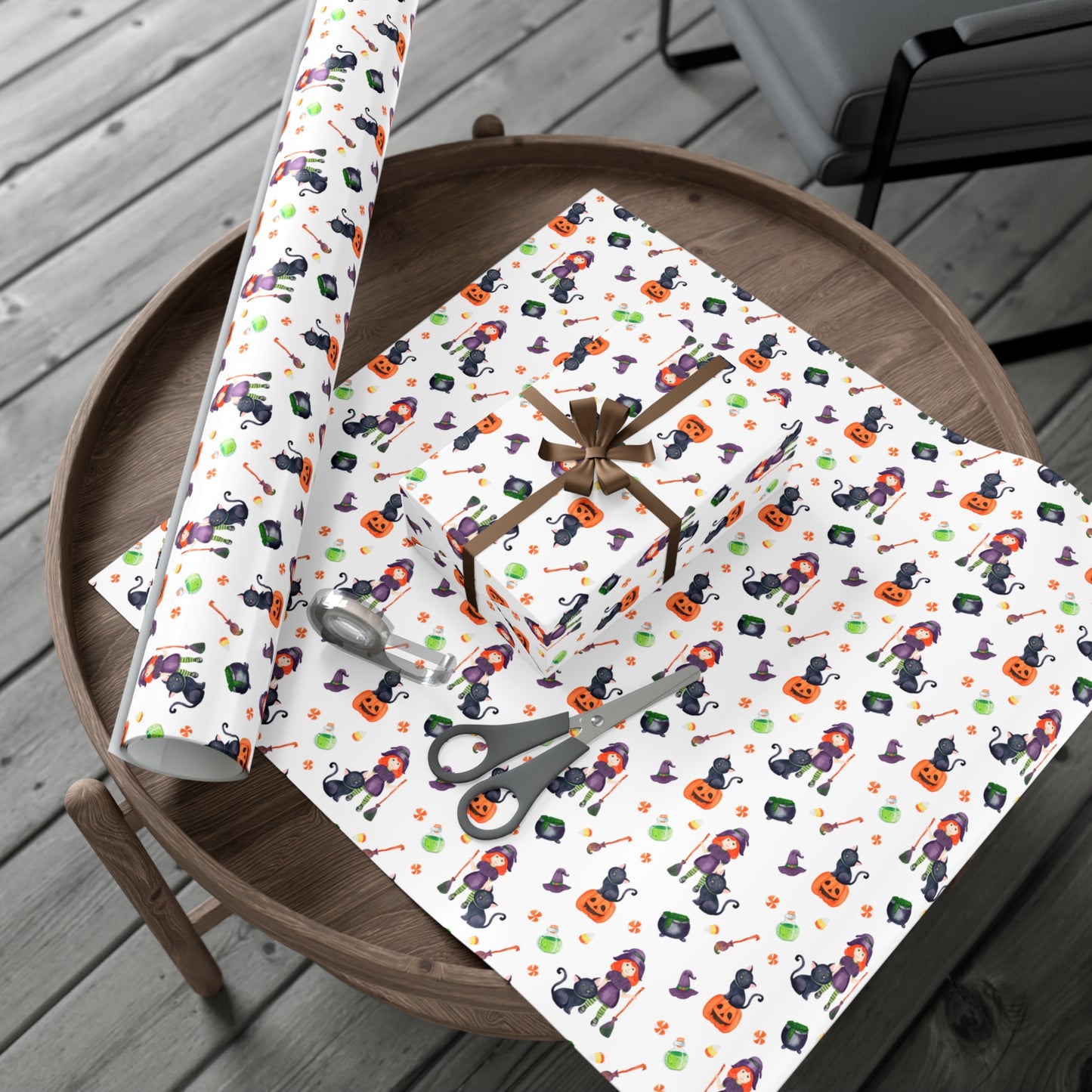Halloween Girl with a Black Cat - Gift Wrap Papers - 13987