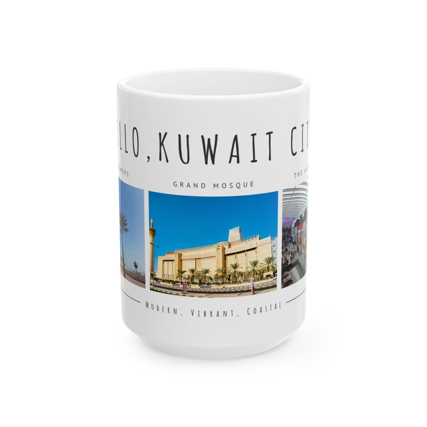Hello, Kuwait City! Ceramic Mug - 11oz & 15oz Options - 12180