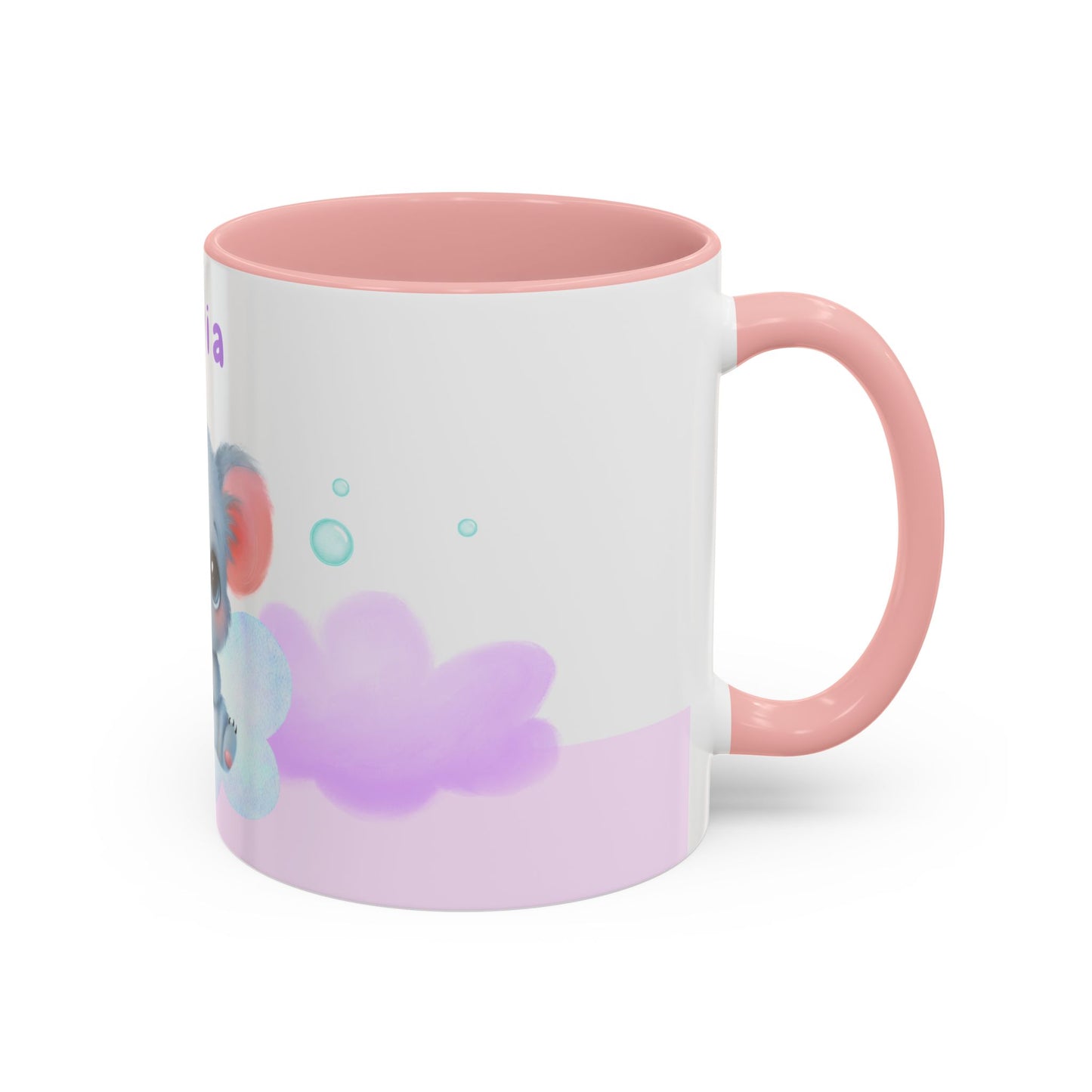 Cute Koala, Olivia, Name Customizable - Accent Coffee Mug (11, 15oz) - 11006