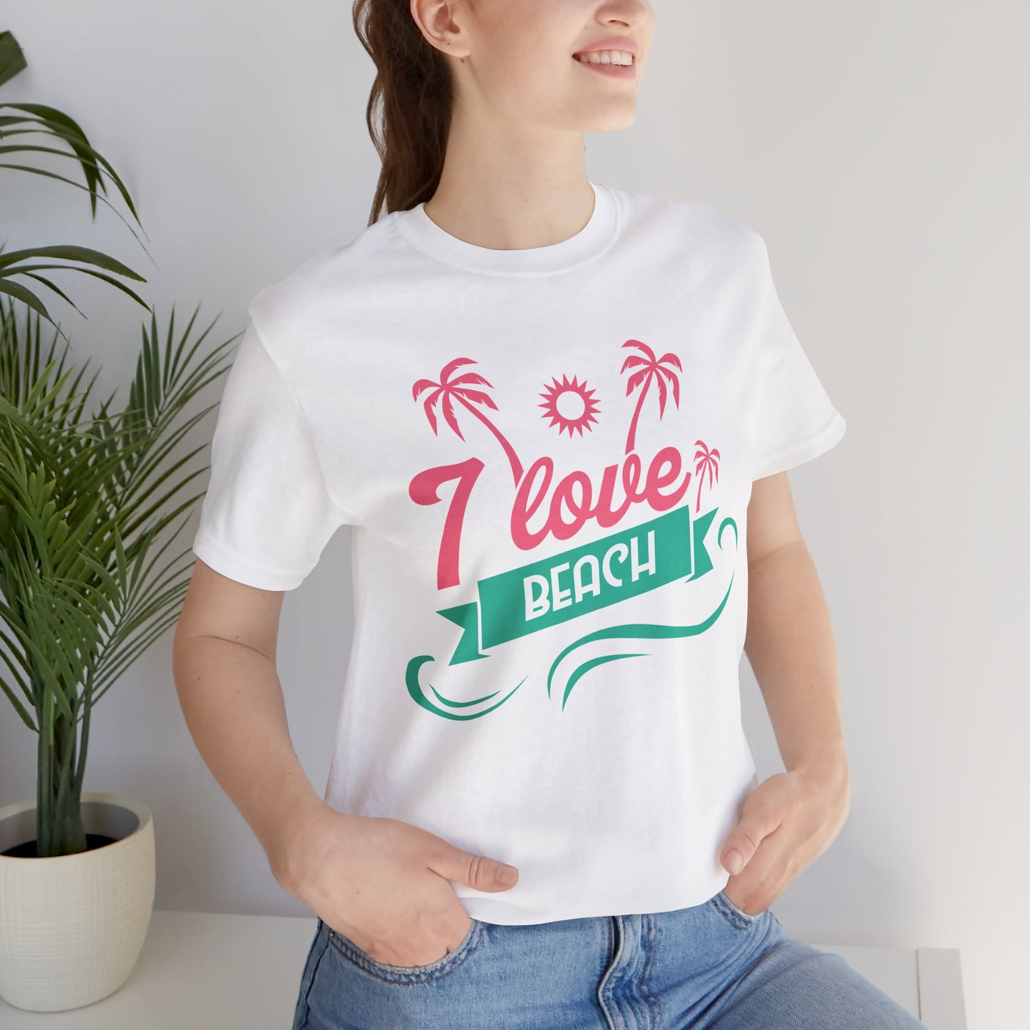 I Love Beach - Unisex Jersey Short Sleeve Tee - 13173