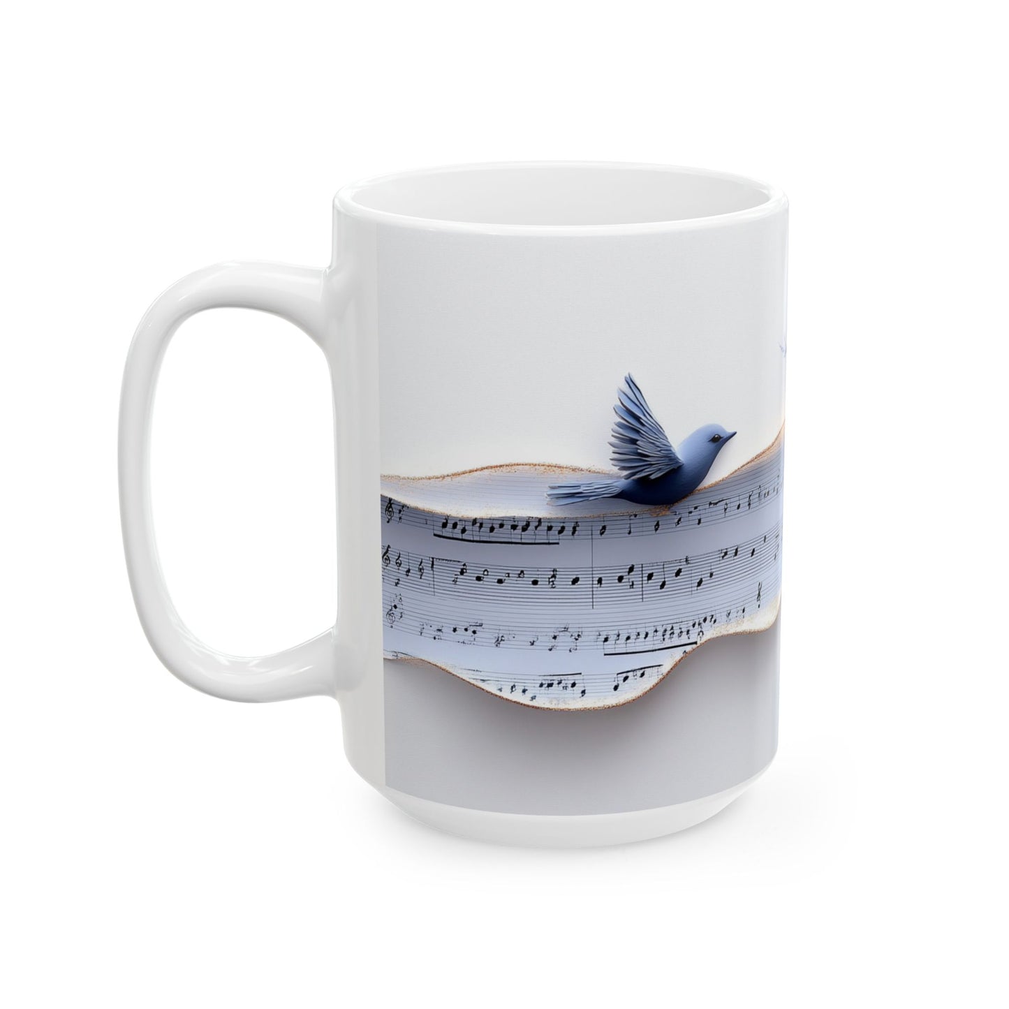 Beautiful Flowers & Bird, Vintage - Ceramic Mug, (11oz, 15oz) - 11482