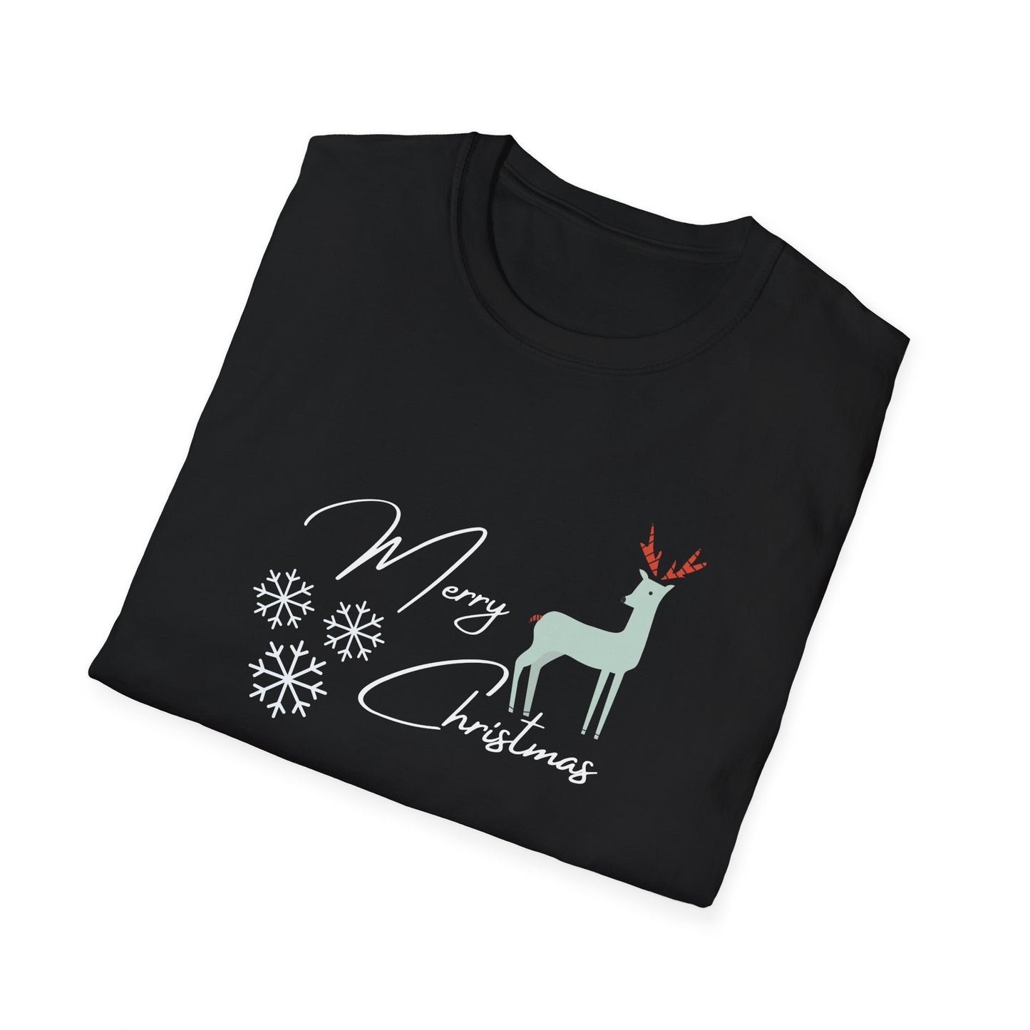 Reindeer, Merry Christmas - Unisex Softstyle T-Shirt - 10200