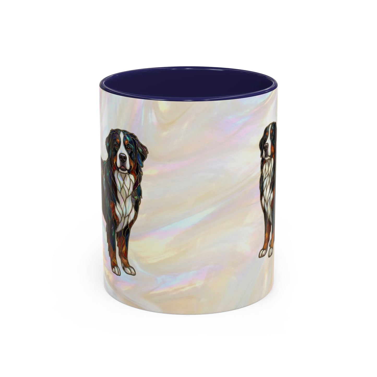 Bernese Mountain Dog Accent Coffee Mug — Stained Glass Design (11/15 oz) - 14617