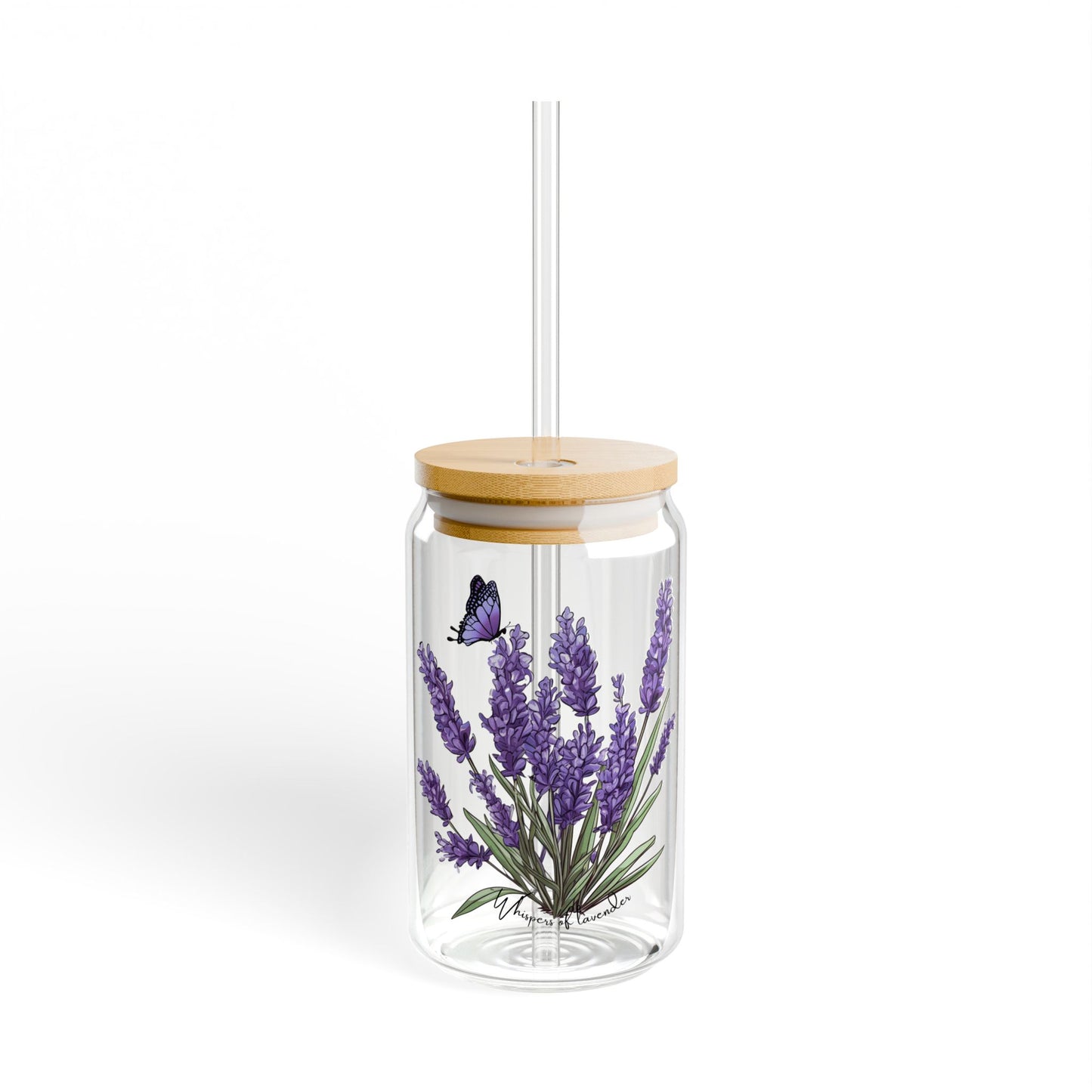 Whispers of lavender,  Customizable - Sipper Glass, 16oz