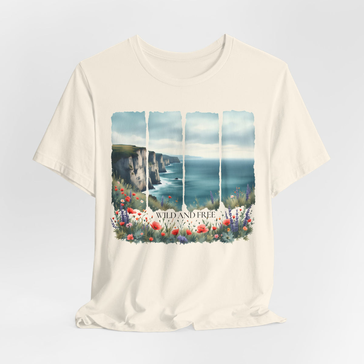 St. Andrews Coastal T-Shirt,  Scenic Cliffs, Wildflowers & Sea View - 14974
