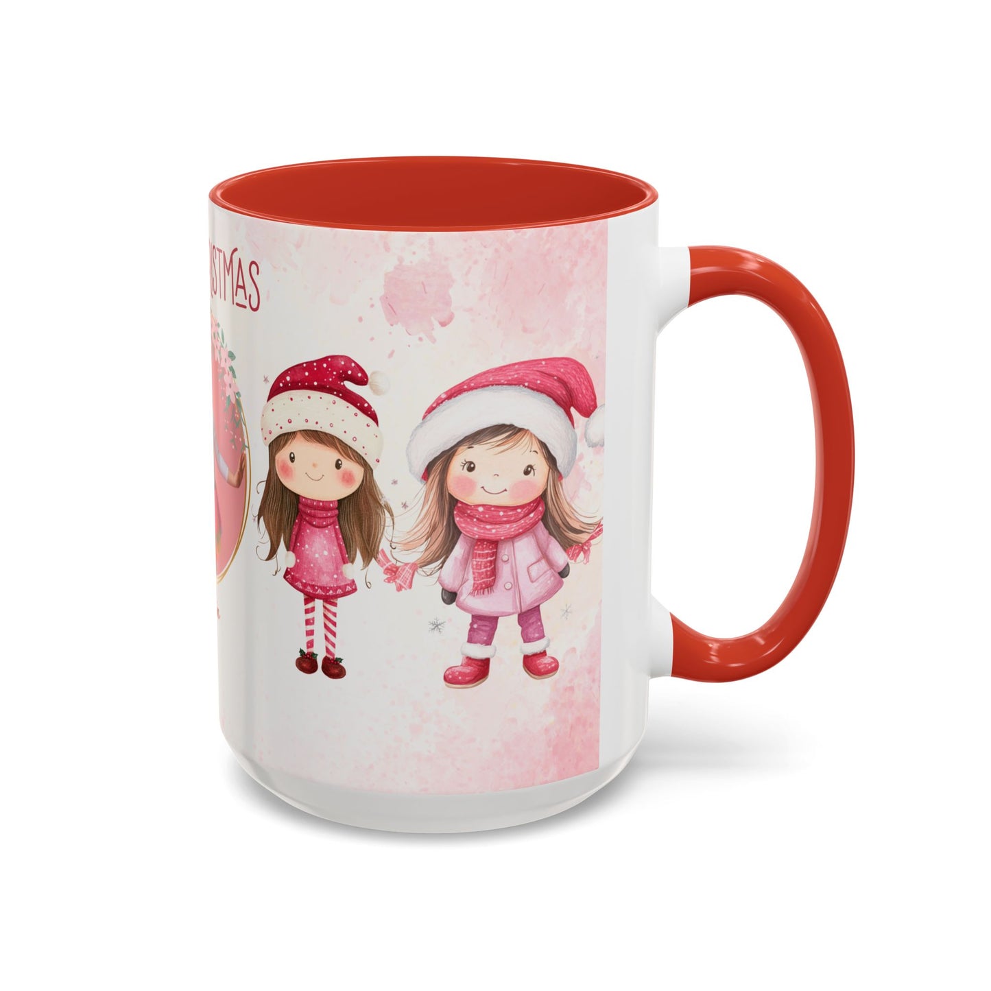 Amelia, Christmas Girl, Customizable - Accent Coffee Mug (11, 15oz) - 10144