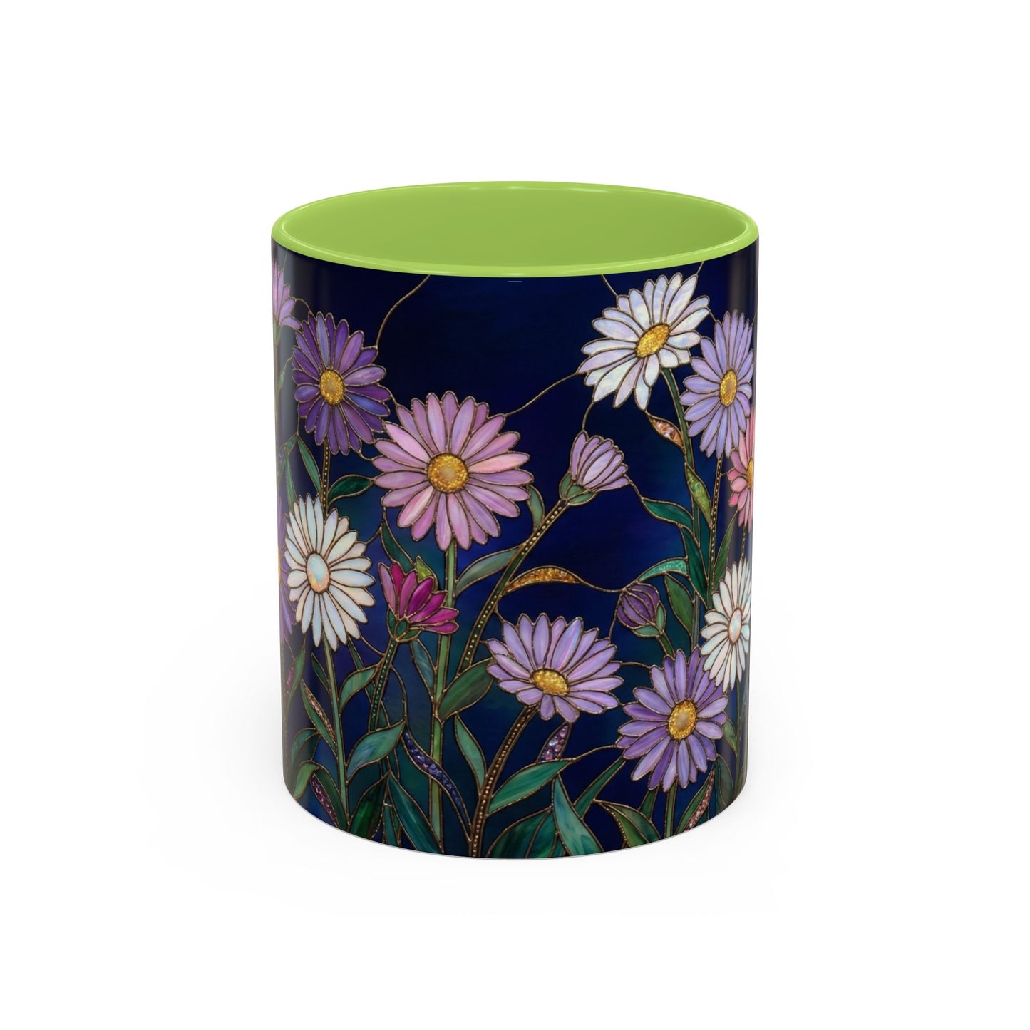 Aster Flower Coffee Mug — Stained Glass Design 11/15oz - 14553