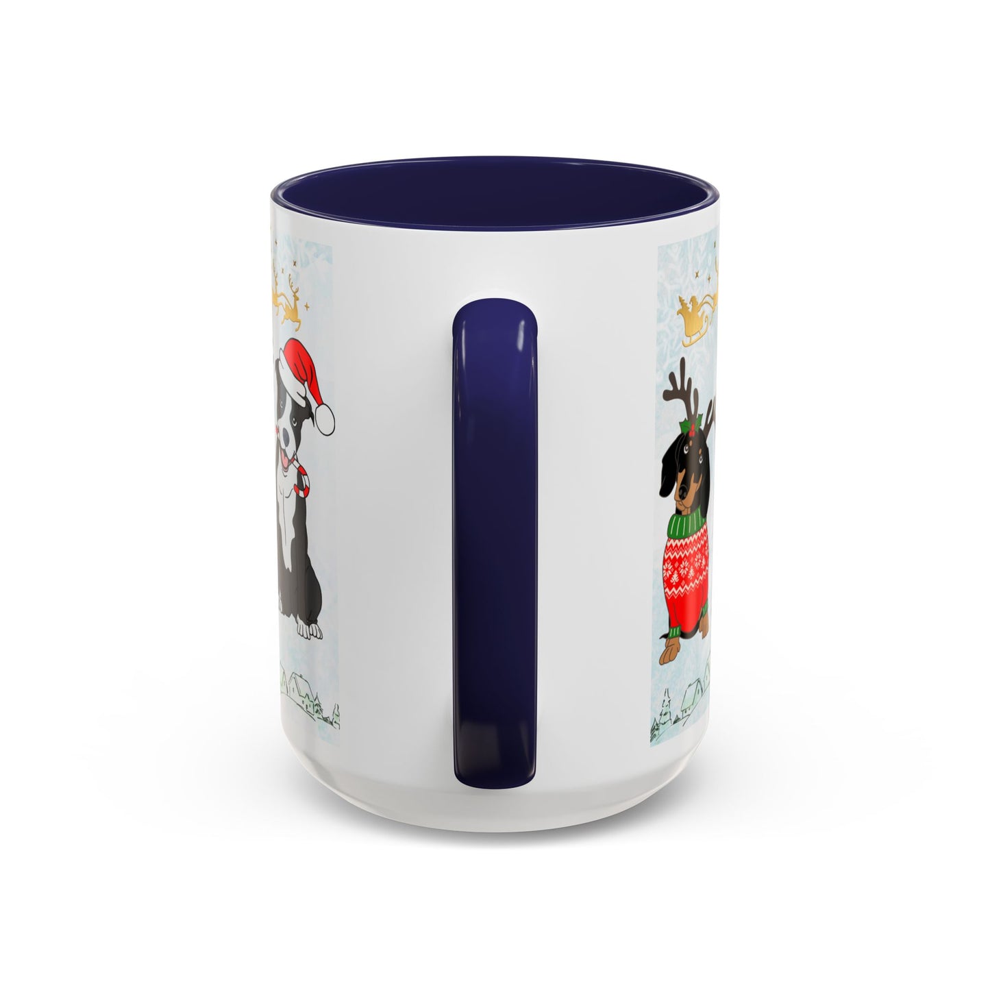 Merry Christmas Dogs - Accent Coffee Mug (11, 15oz)