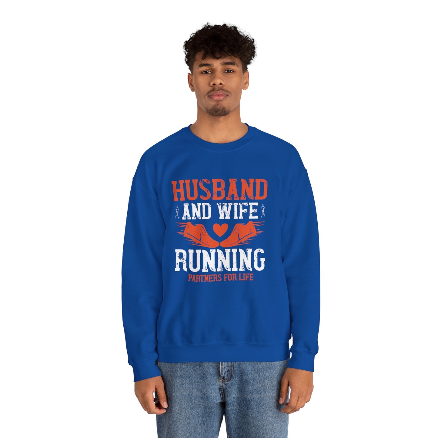 Husband & Wife, Running Partners For Life - Unisex Heavy Blend™ Crewneck Sweatshirt