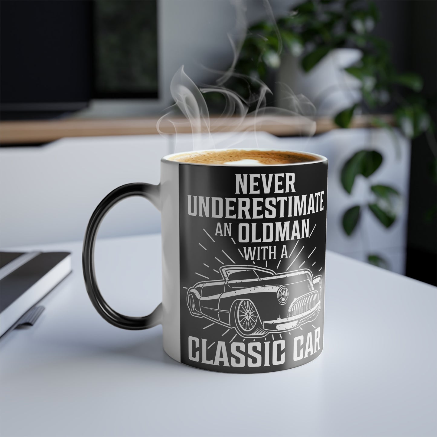 Never Underestimate An Old Man With A Classic Car - Color Morphing Mug, 11oz - 12959