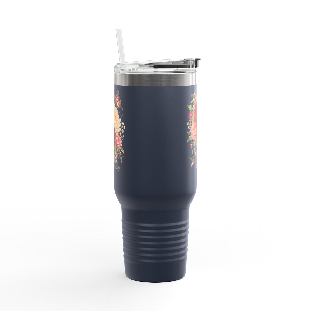 November Birth Flower 40oz Tumbler, Personalized Chrysanthemum Travel Mug - 14551