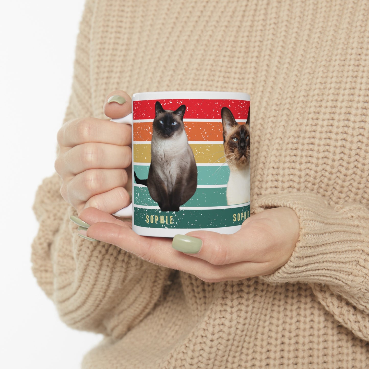 Custom Cat Photo Ceramic Mug, (11oz, 15oz)