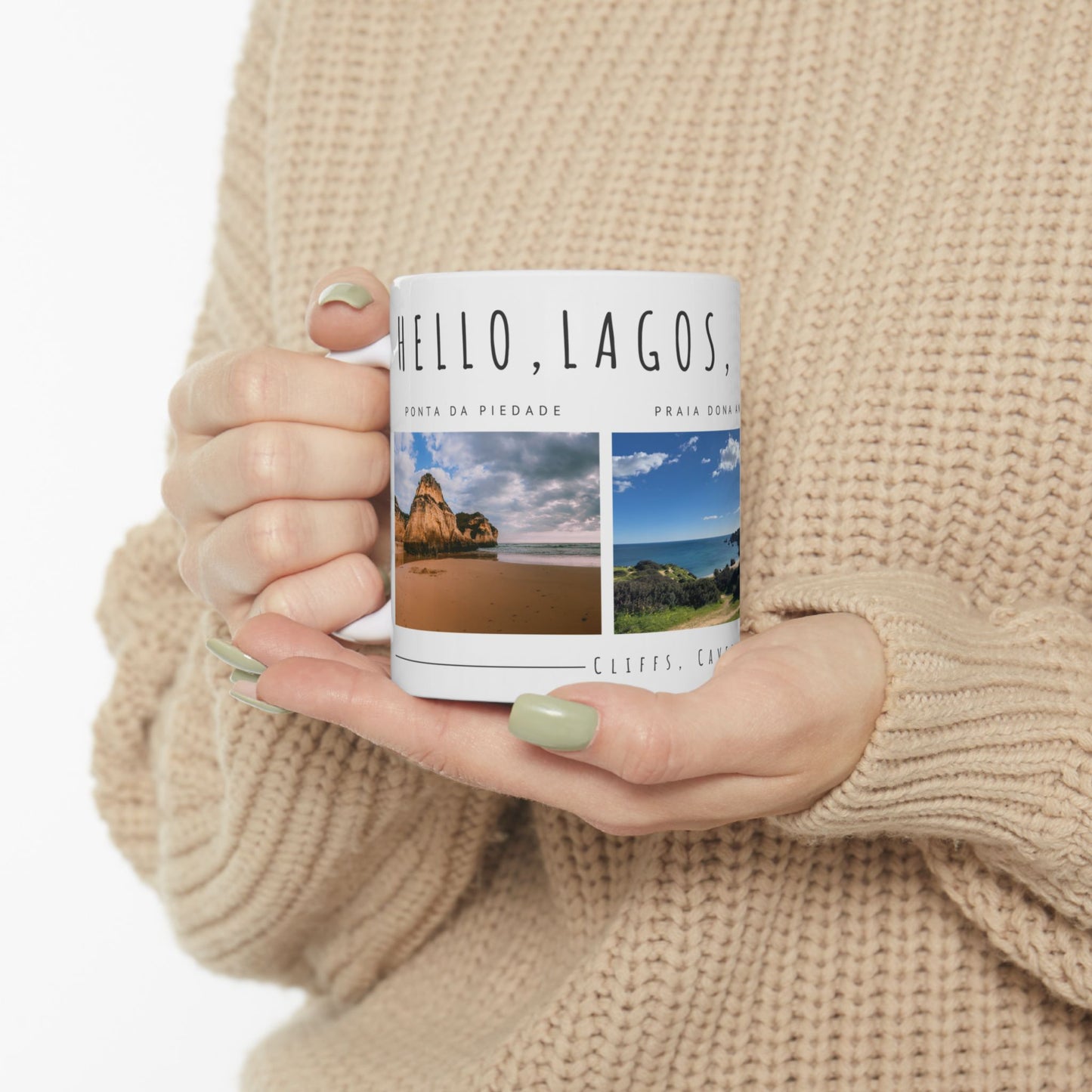 Hello, Lagos, Portugal Scenic Ceramic Mug - Perfect for Coffee Lovers - 12100