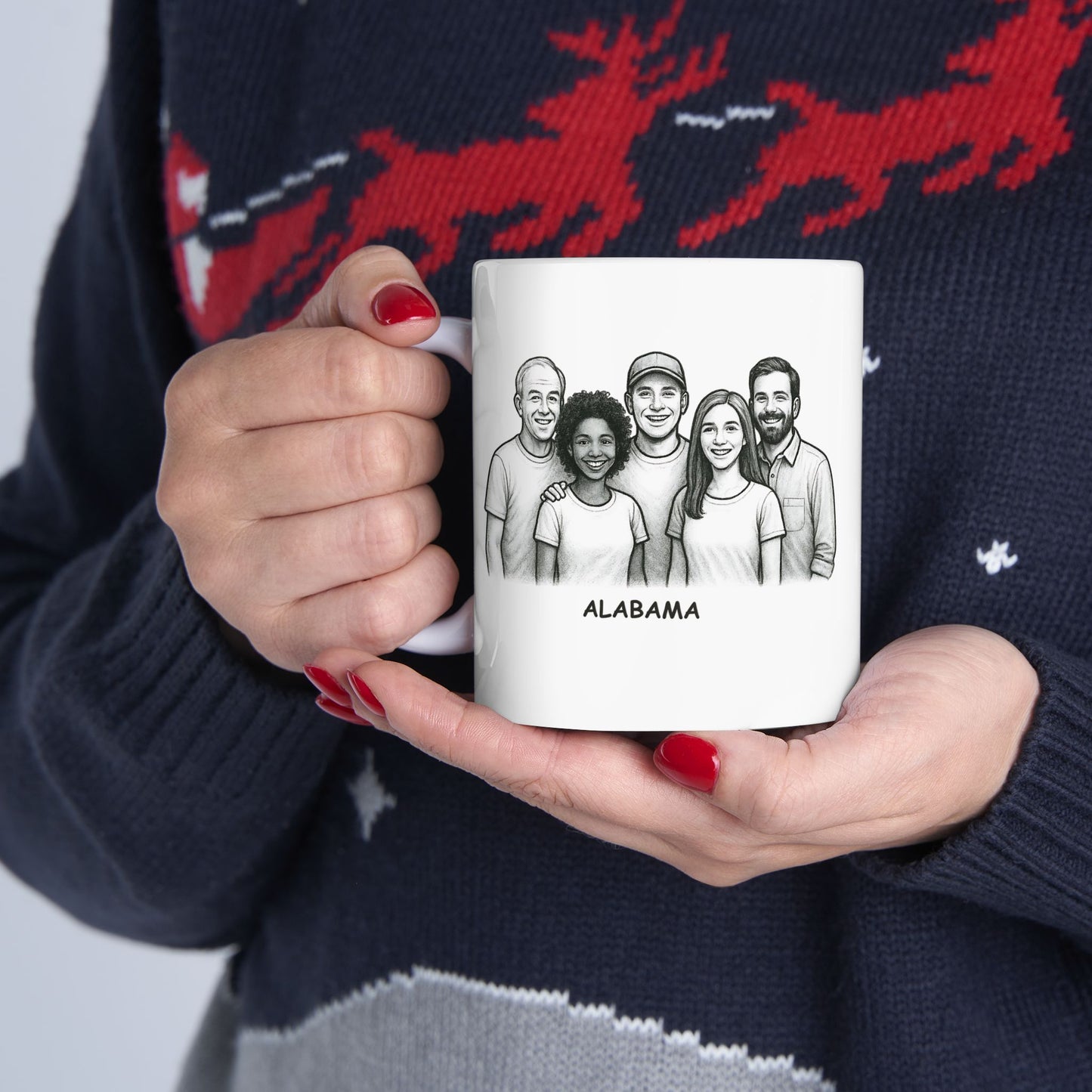 "Alabama: The only place where ‘y’all’ means everyone." Ceramic Mug - 11oz & 15oz - 12802