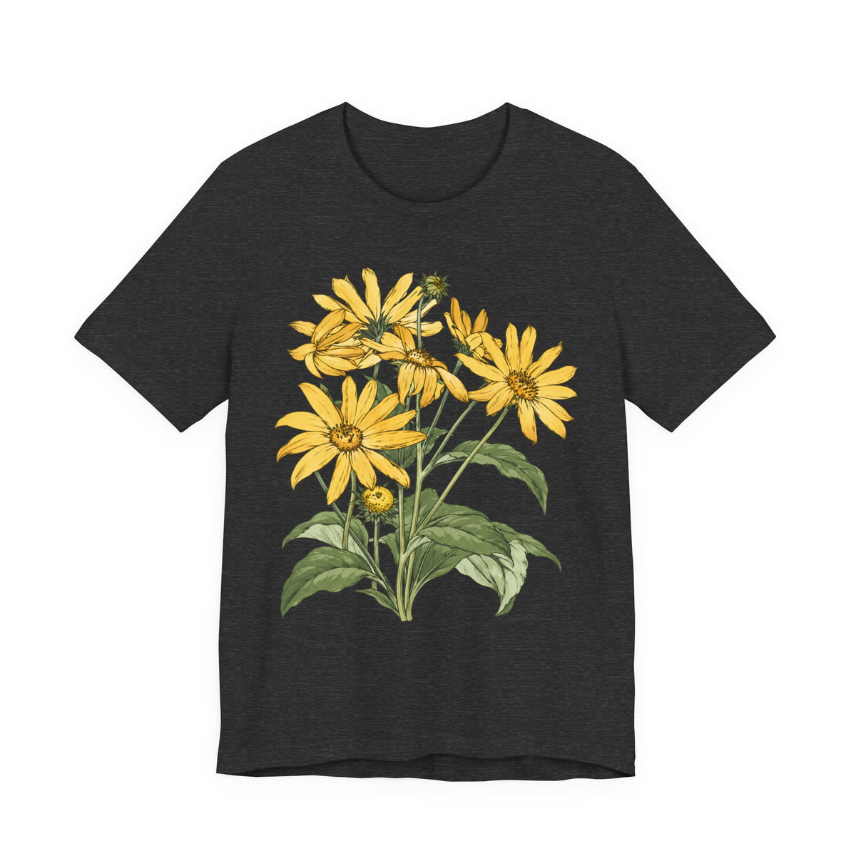 Yellow Daisy Botanical T-Shirt, Vintage Floral Garden Tee - 14503