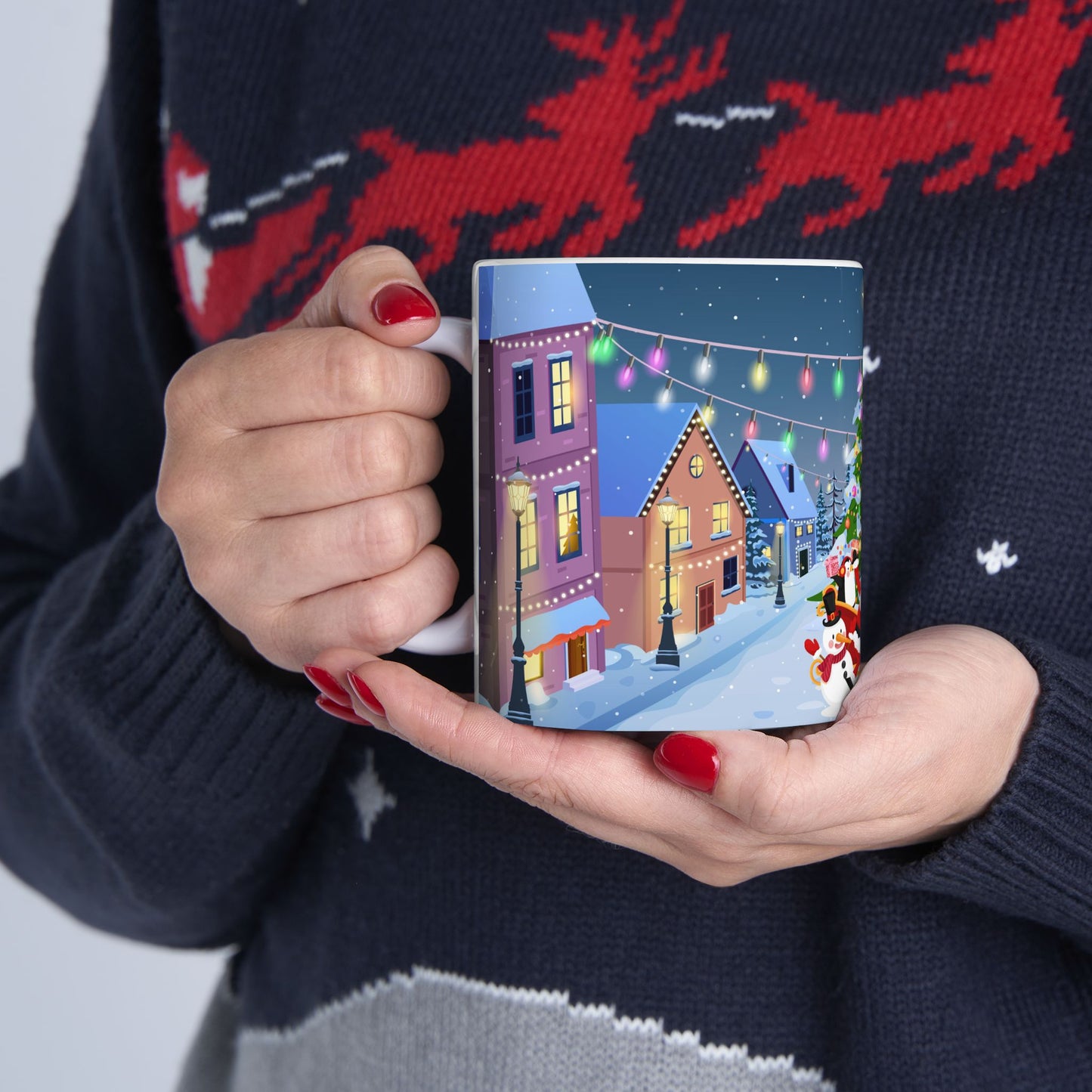 Christmas Night On the Street - Ceramic Mug, (11oz, 15oz) - 10452