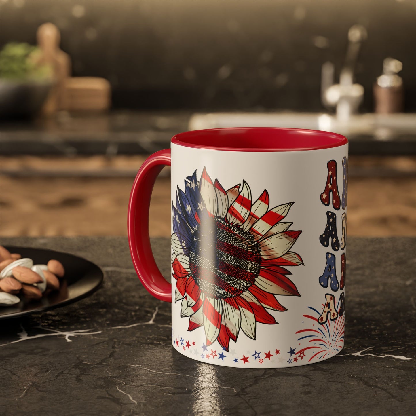 July 4, Red & Blue, Colorful Mugs, 11oz - 10590