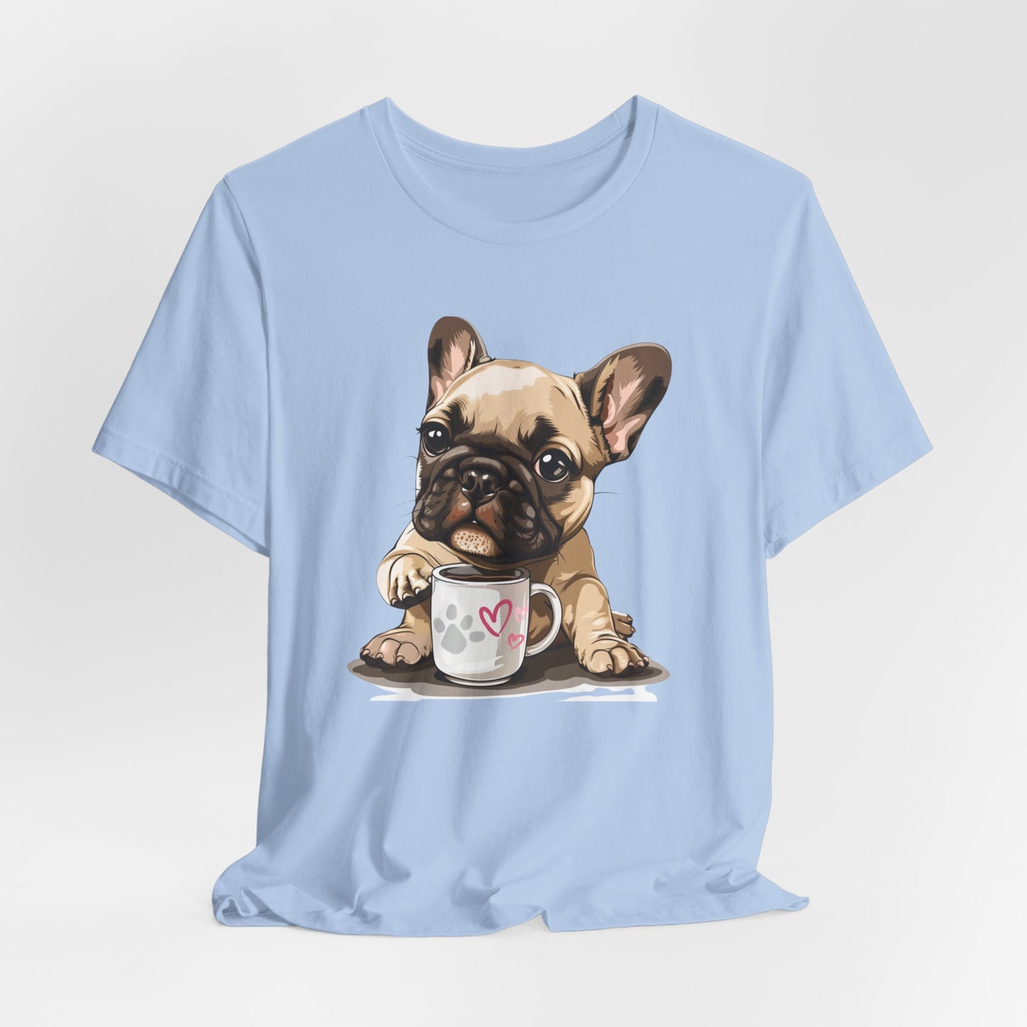 Morning Brew with Frenchie - Unisex Jersey Short Sleeve Tee