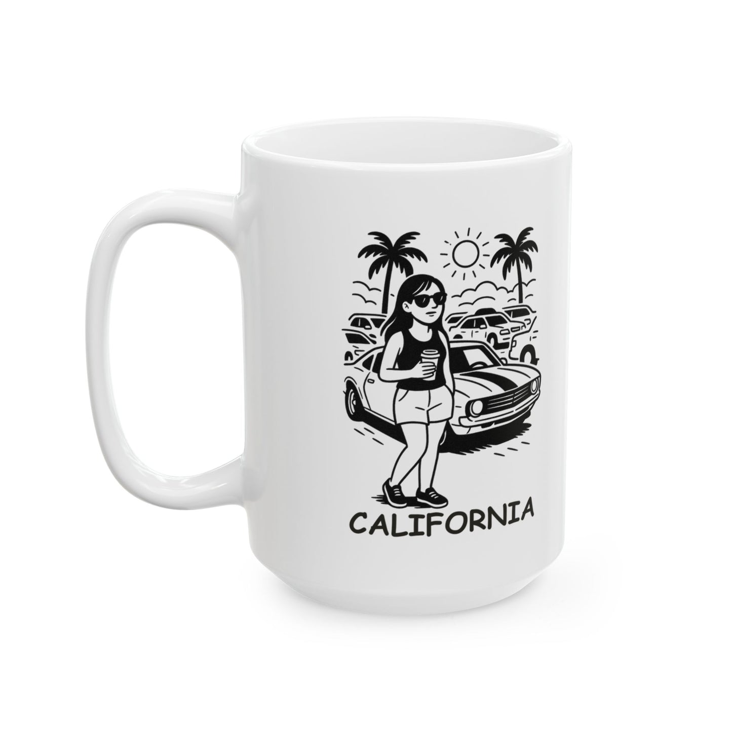 "Just a California girl, living in a traffic world." Ceramic Mug - 12730