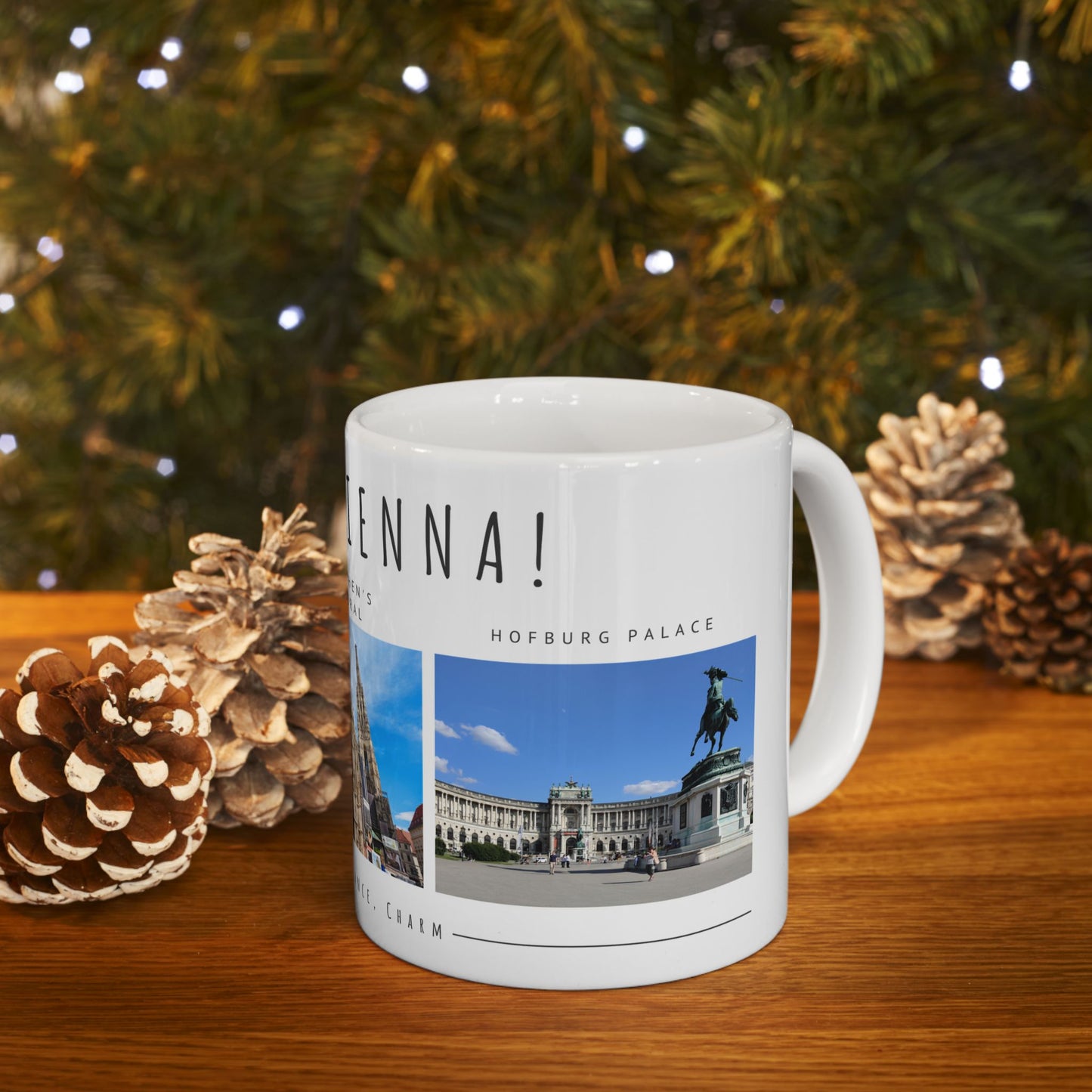 Hello Vienna! Scenic Ceramic Mug - 11oz & 15oz, Perfect for Travelers & Coffee Lovers - 12166